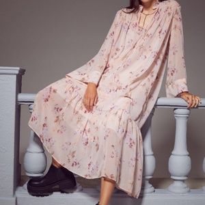 NWT pink chiffon mid/maxi dress